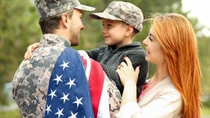 USA military family of three